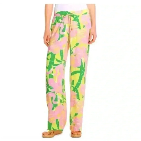 Lilly Pulitzer for Target Fan Dance Pink Palazzo Pant, Small - Picture 1 of 8
